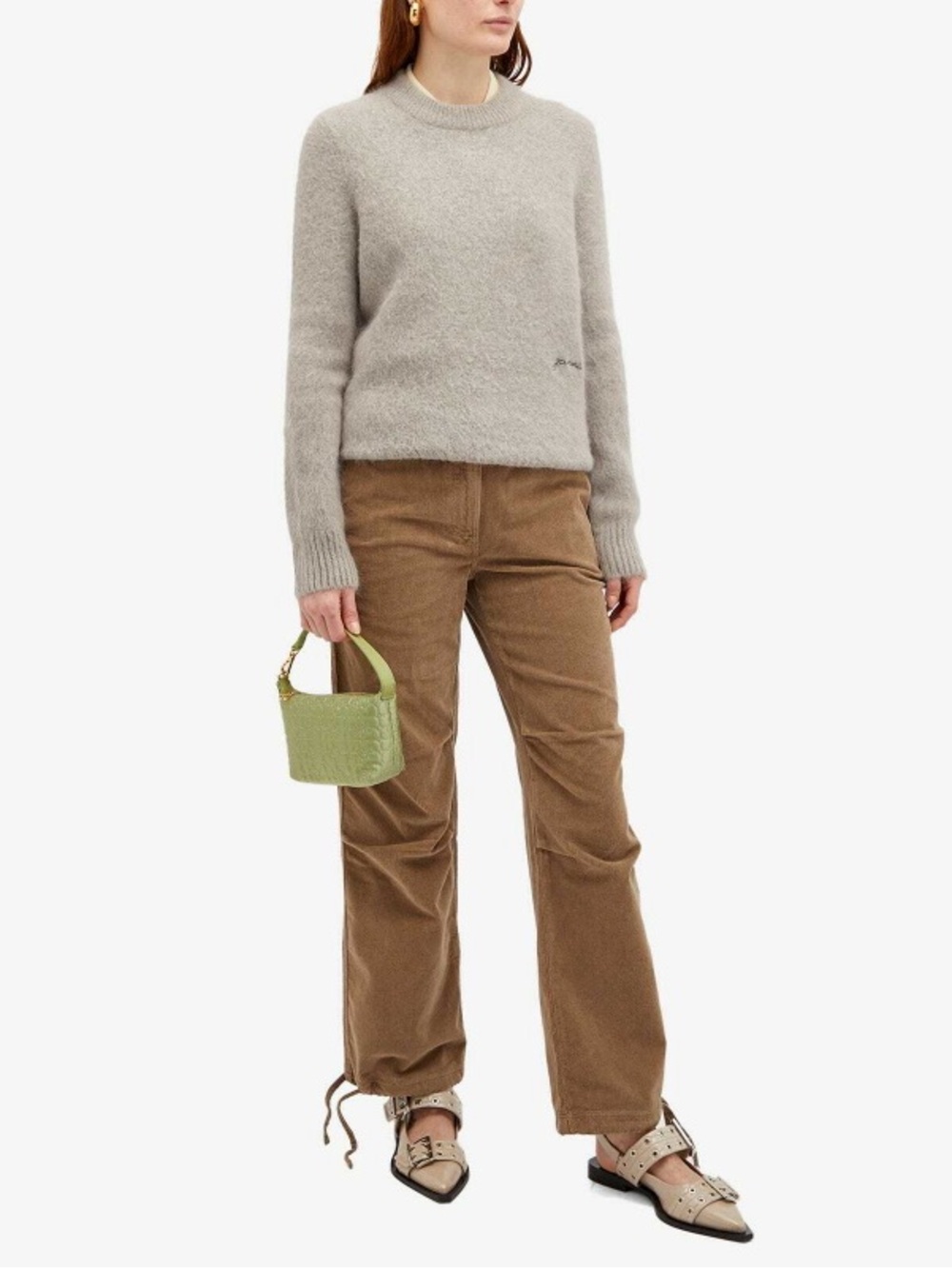 Ganni brushed alpaca o-neck sweater